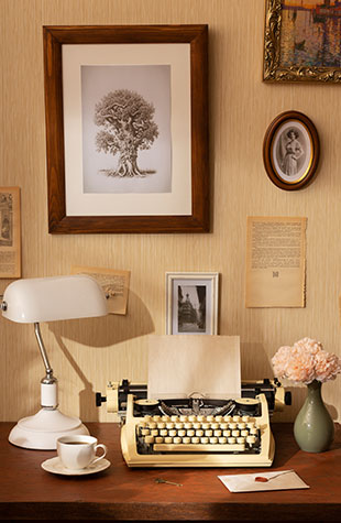 Vintage style office with typewriter.